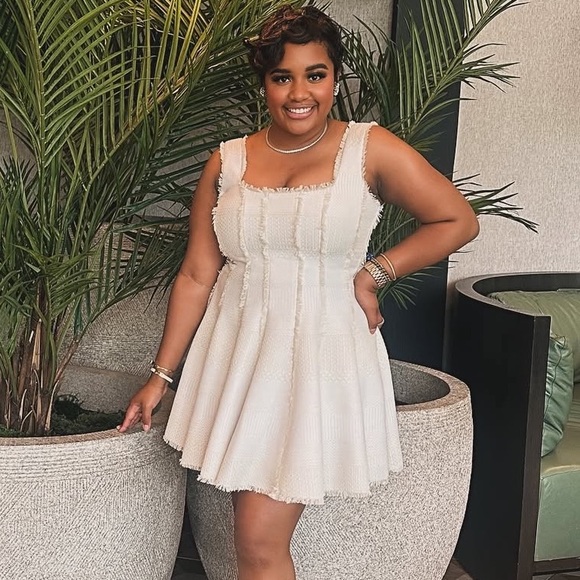 NWT Antonio Melani Jemma Square Neck A Line Tweed Sleeveless Mini Dress Sz 12 - Picture 12 of 12